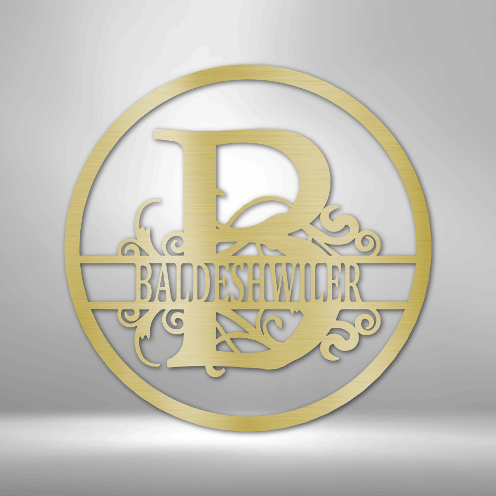 Split Circle Monogram - Personalized Steel Sign - Throttle Society